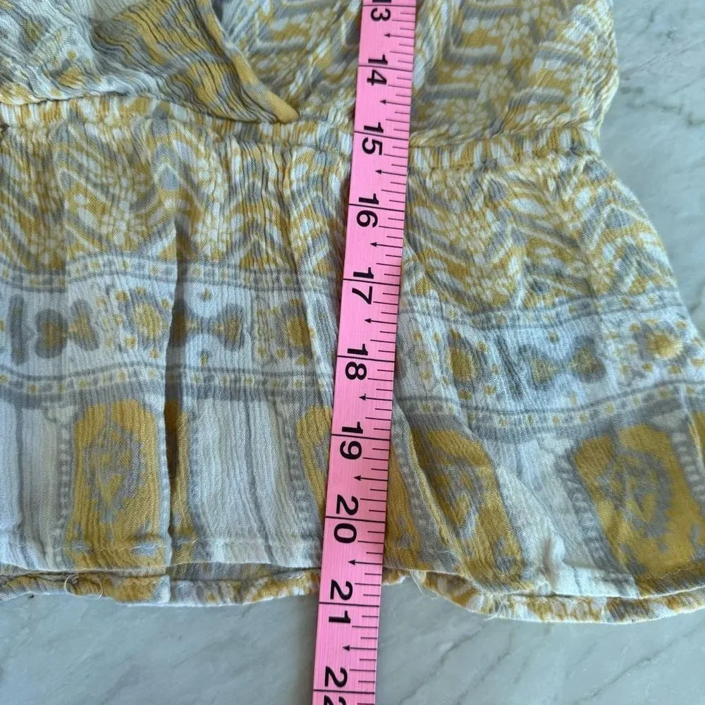 Free People Women’s Rosalie Bell Sleeve Top Multicolor Long Sleeve V-Neck size S
